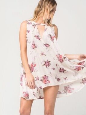 Free People | Ivory Mini Tree Swing Dress | Floral | Sleeveless